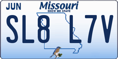 MO license plate SL8L7V