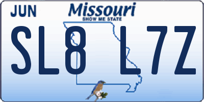 MO license plate SL8L7Z