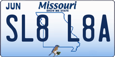 MO license plate SL8L8A