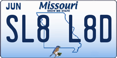 MO license plate SL8L8D