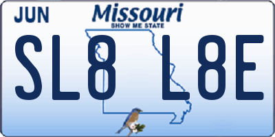 MO license plate SL8L8E