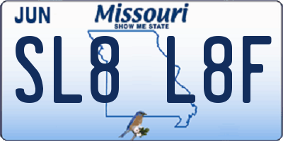 MO license plate SL8L8F