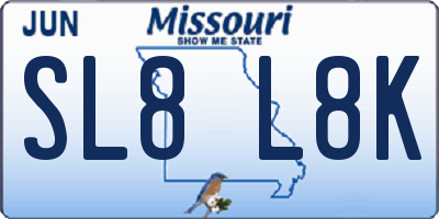 MO license plate SL8L8K