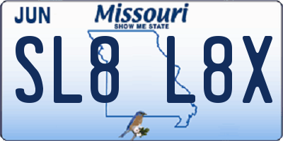 MO license plate SL8L8X