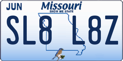 MO license plate SL8L8Z
