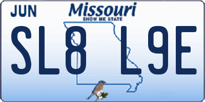 MO license plate SL8L9E