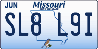 MO license plate SL8L9I