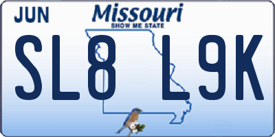 MO license plate SL8L9K