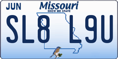 MO license plate SL8L9U