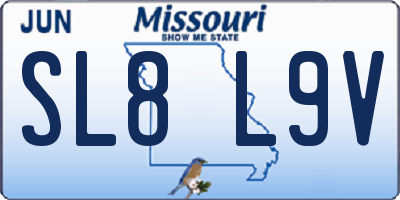 MO license plate SL8L9V