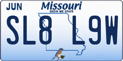 MO license plate SL8L9W