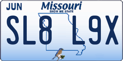 MO license plate SL8L9X