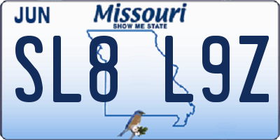 MO license plate SL8L9Z