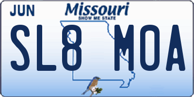 MO license plate SL8M0A