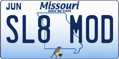 MO license plate SL8M0D