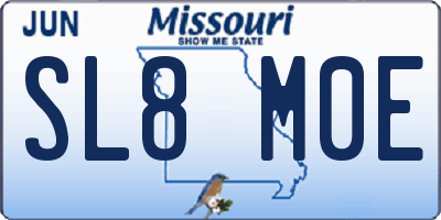 MO license plate SL8M0E
