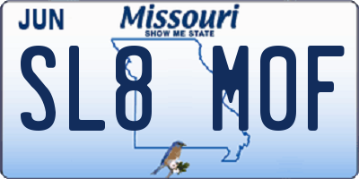 MO license plate SL8M0F