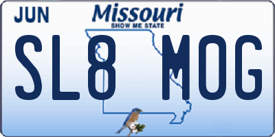 MO license plate SL8M0G