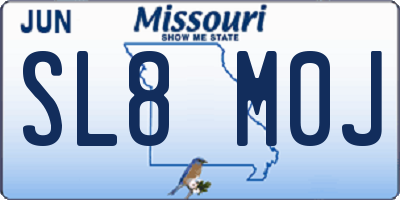 MO license plate SL8M0J