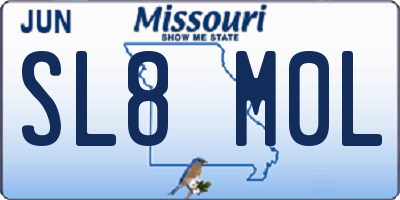 MO license plate SL8M0L
