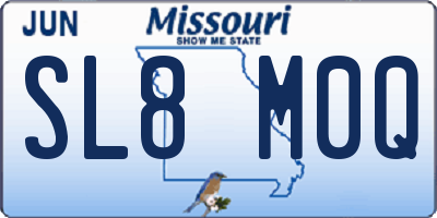 MO license plate SL8M0Q