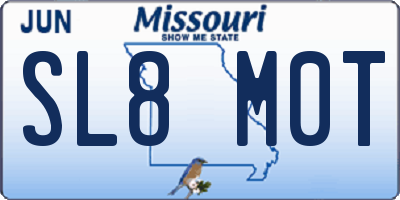 MO license plate SL8M0T