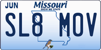 MO license plate SL8M0V