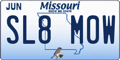 MO license plate SL8M0W
