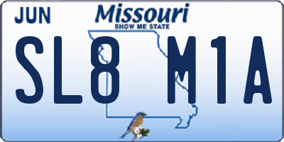 MO license plate SL8M1A