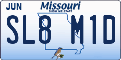 MO license plate SL8M1D