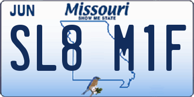 MO license plate SL8M1F