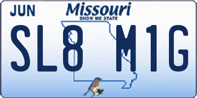 MO license plate SL8M1G