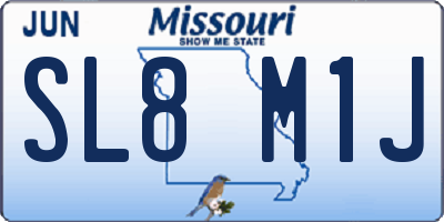 MO license plate SL8M1J