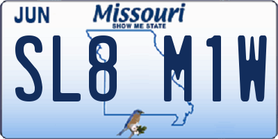 MO license plate SL8M1W