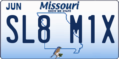 MO license plate SL8M1X