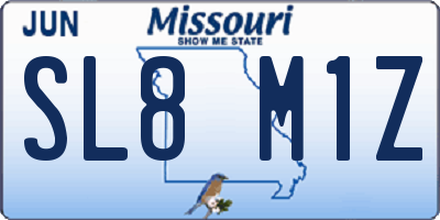 MO license plate SL8M1Z