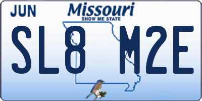 MO license plate SL8M2E
