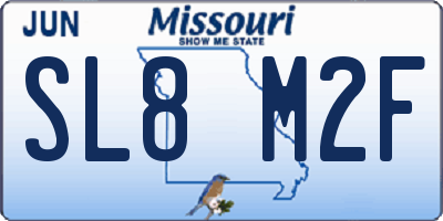 MO license plate SL8M2F