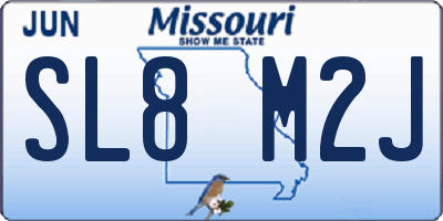 MO license plate SL8M2J