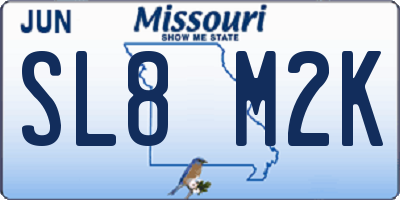 MO license plate SL8M2K