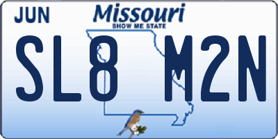 MO license plate SL8M2N