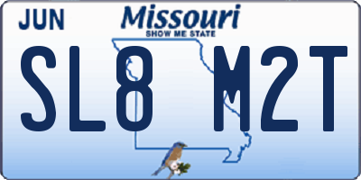 MO license plate SL8M2T