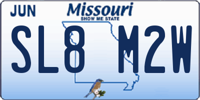 MO license plate SL8M2W