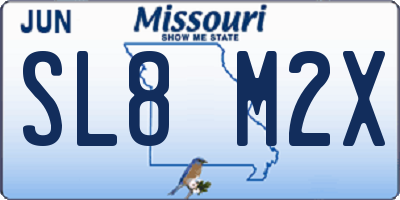 MO license plate SL8M2X