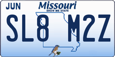 MO license plate SL8M2Z