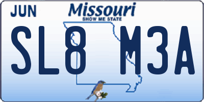 MO license plate SL8M3A