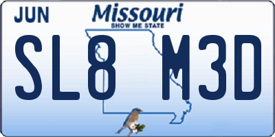 MO license plate SL8M3D