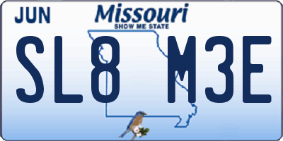 MO license plate SL8M3E