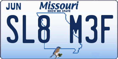 MO license plate SL8M3F