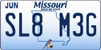MO license plate SL8M3G